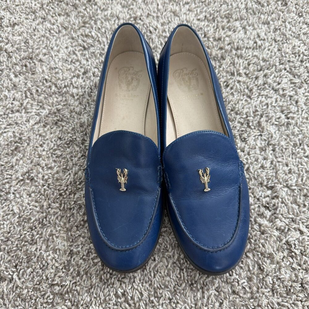 Cole Haan Women's Blue Lobster Pinch Loafer 5B Preppy Classic Leather